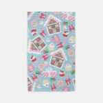 Gingerbread House (Winter Blue) Microfiber Dish Towel