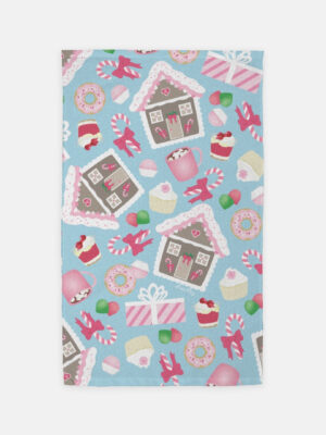 Gingerbread House (Winter Blue) Microfiber Dish Towel